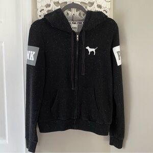 PINK Victoria's Secret Hooded Sweatshirt Zip Up Speckle Dye Y2K Sz M